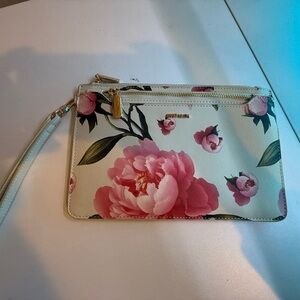 Anne Klein Pink Floral Wristlet Clutch